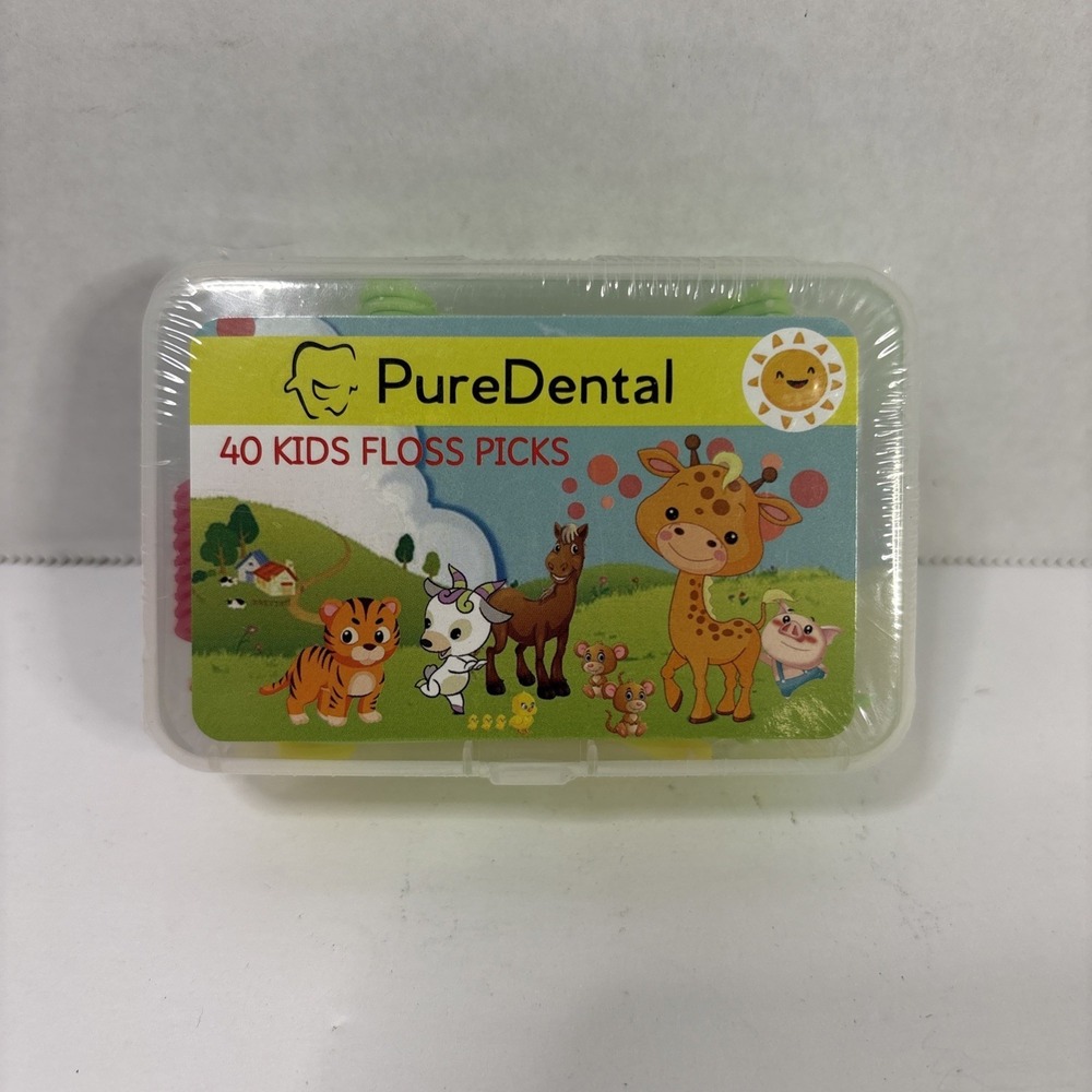 Pure Kids Dental Floss Picks – Child-Size Mint Flossers Oral Care